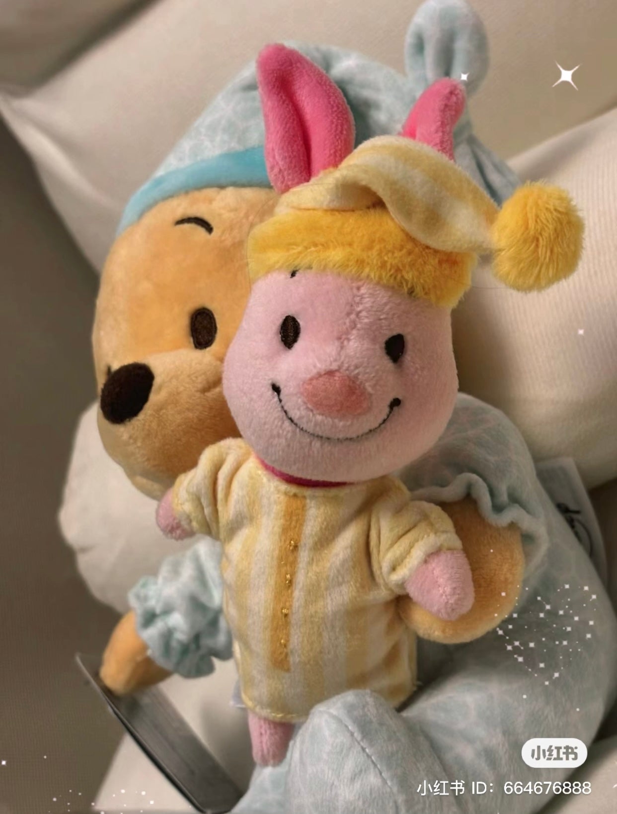 Disney SH|甜梦睡衣睡帽噗噗皮杰2只组挂件/两只是独立挂件