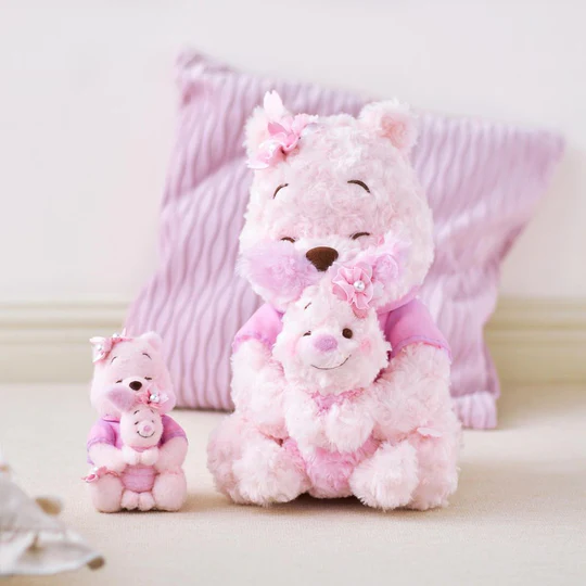 Disney|Winnie the Pooh & Piglet Plush Keychain SAKURA Pink 2025|H14.5×W8×D9.5cm approx.