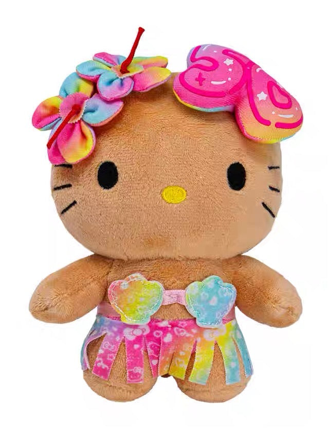 HelloKitty凯蒂猫|HAWAII夏威夷黑皮kitty50周年限定公仔/玩偶|高约20cm