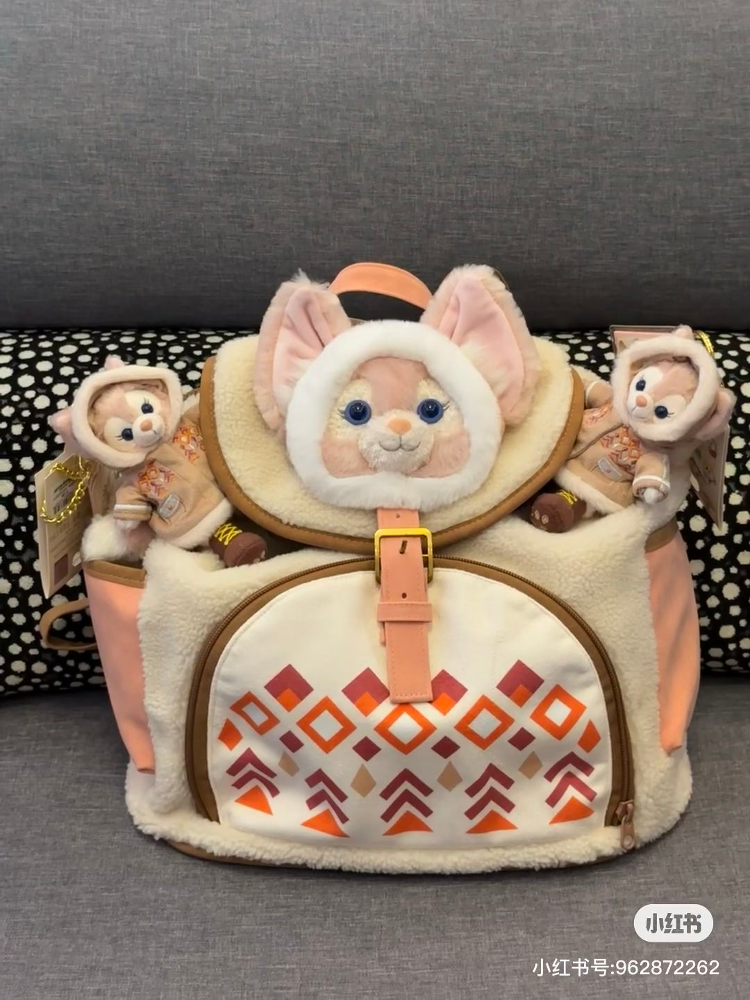 Disney SH|小小梦想家系列毛茸茸贝儿多功能双肩包/书包/大容量耐装