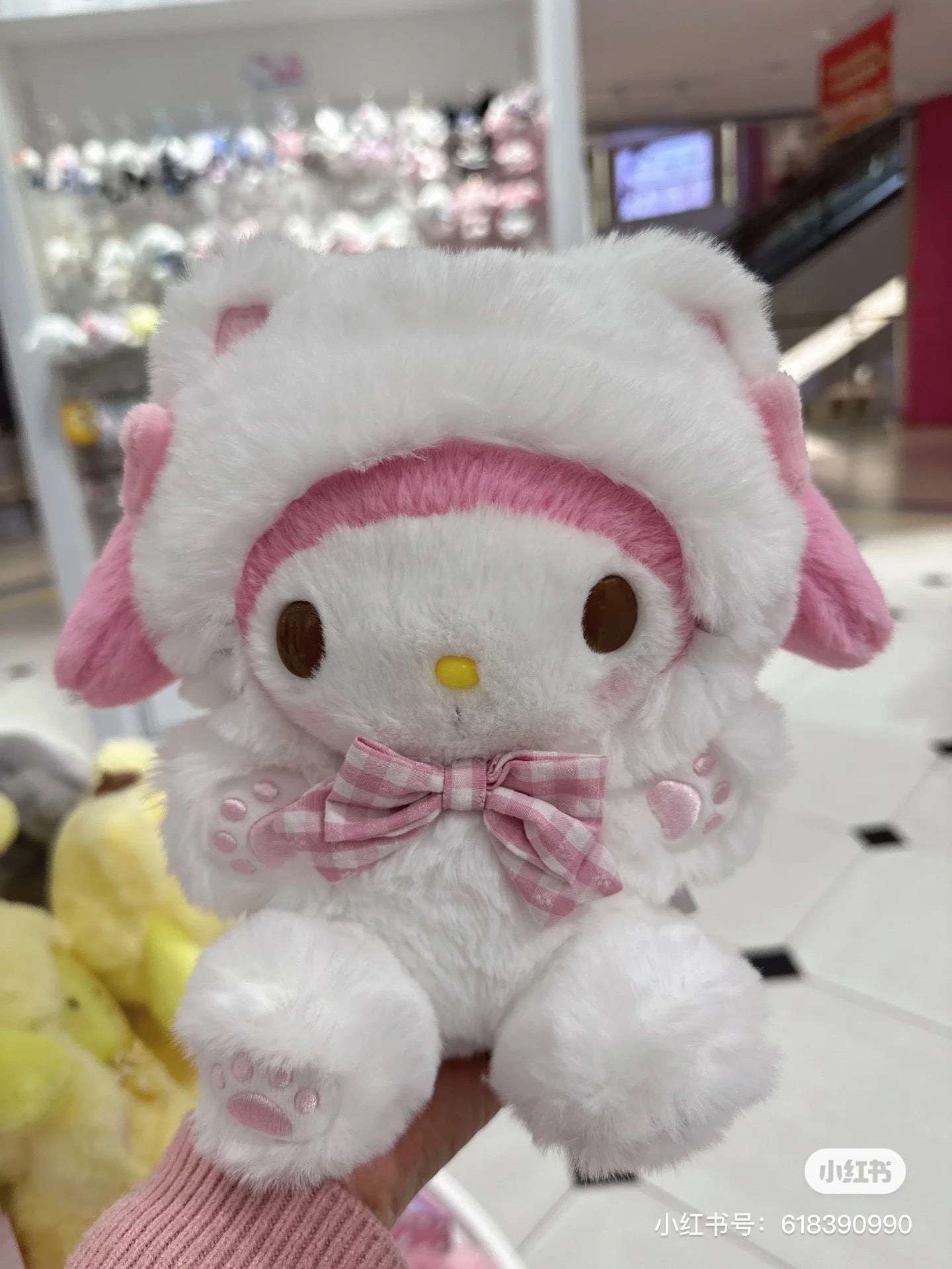 Sanrio|2024奶fufu的限定肉球猫咪系列玩偶/公仔/肉垫垫/粉爪爪/如拿铁系列一样好摸|约17 x 17 x 9cm