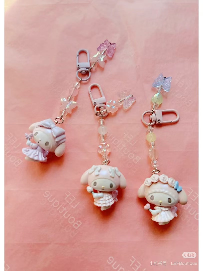 【limit 1/ entire series】Sanrio|My Melody 50th Anniversary keychain/ Phone Charm|W3.5 x D2 x H11 cm approx.