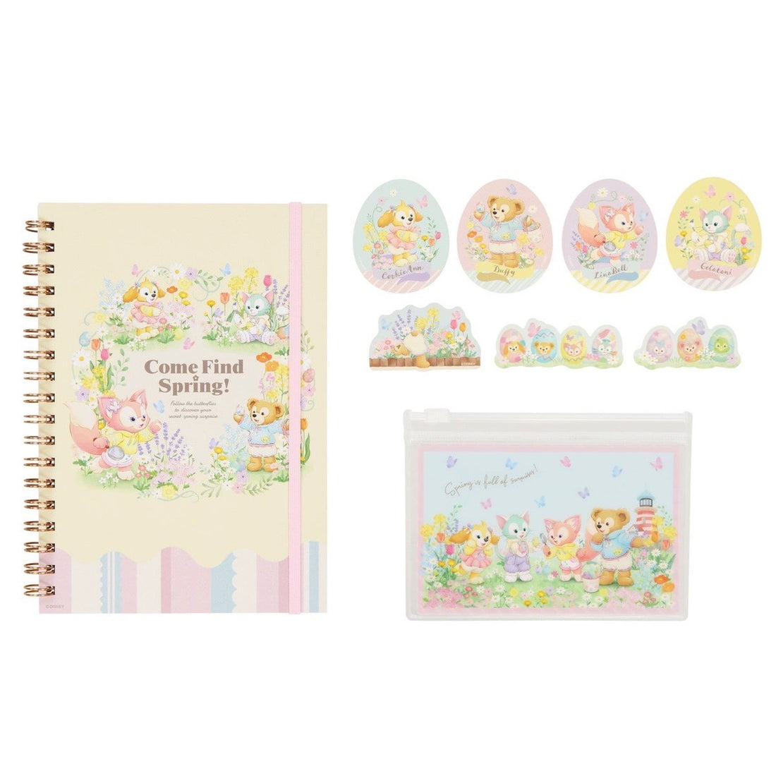 Disney迪士尼|2024东迪春日复活节达菲家族笔记本贴纸套装