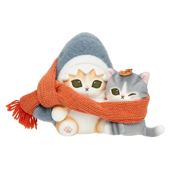 mofusand|Friendly Scarf Shark Cat & Chibi Cat Plush Dolls/Plush Toy|170×220×160mm approx.