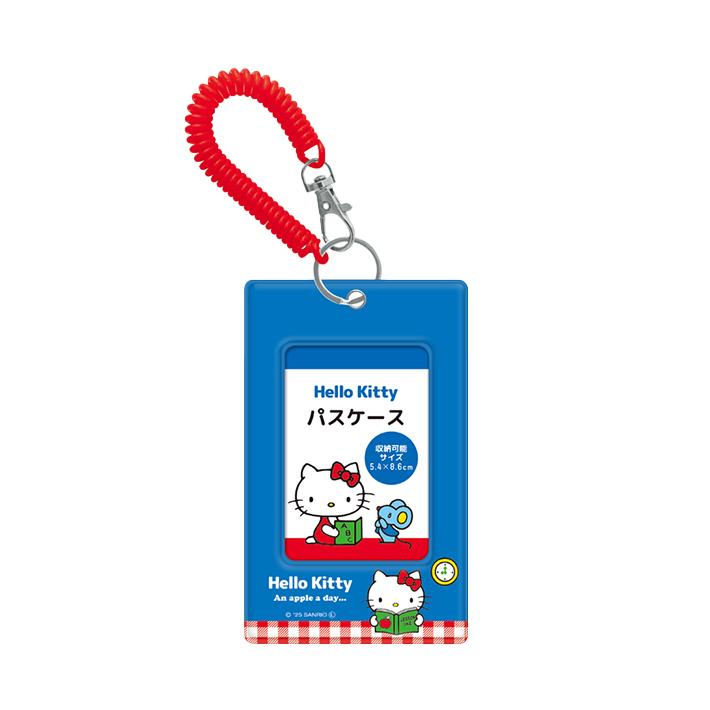 HelloKitty|PVC Pass Case Obenkyo Pattern|W130 x H80 x D5mm aprrox.