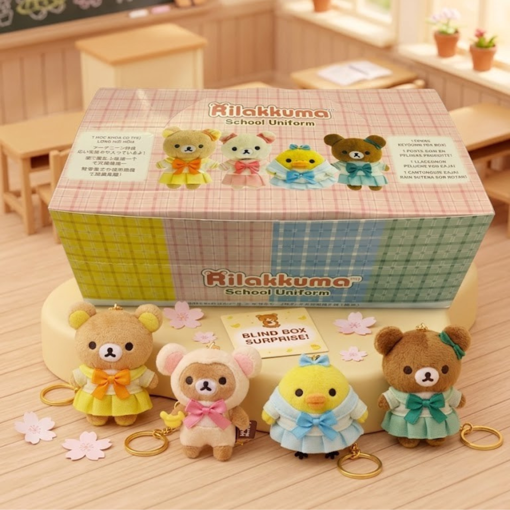 Rilakkuma|JK style School Uniform keychain blind box/All 4 types|1pcs