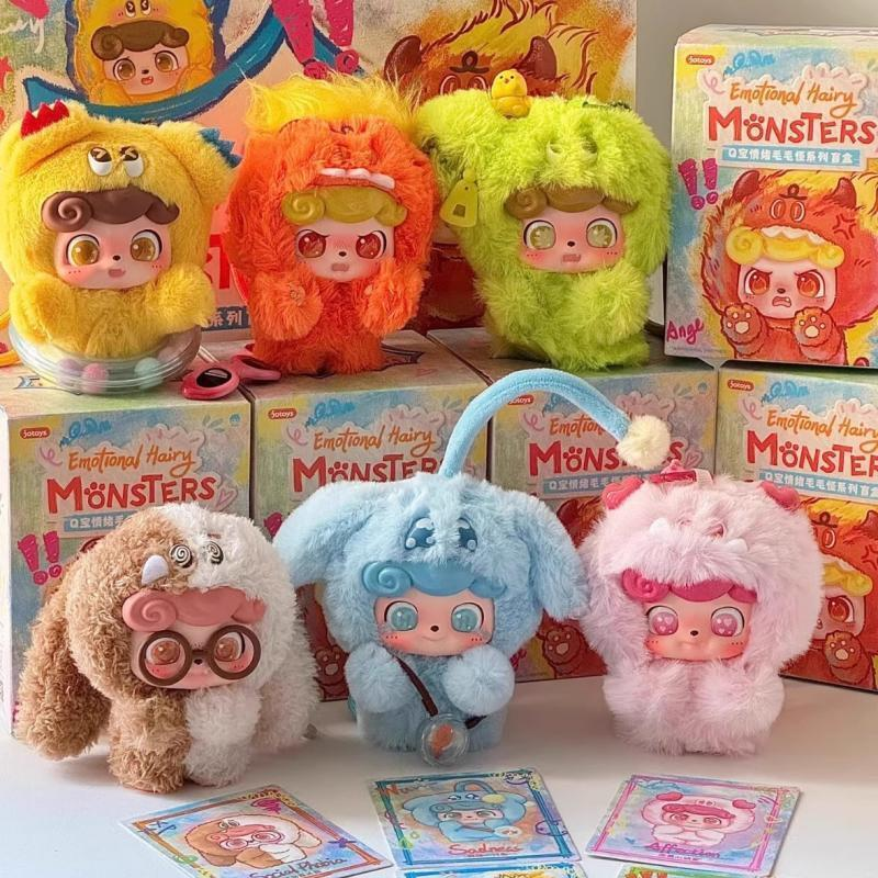 JOTOYS Q.Kid Emotional Hairy Monsters Series Vinyl Plush Keychain Blind Box