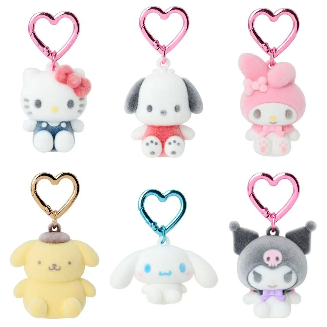 Sanrio|Mini Sanrio Celebrating Shop 55th Anniversary Flocked Mascot Holder Bag Charm|4.5×3.3×4.5cm approx.