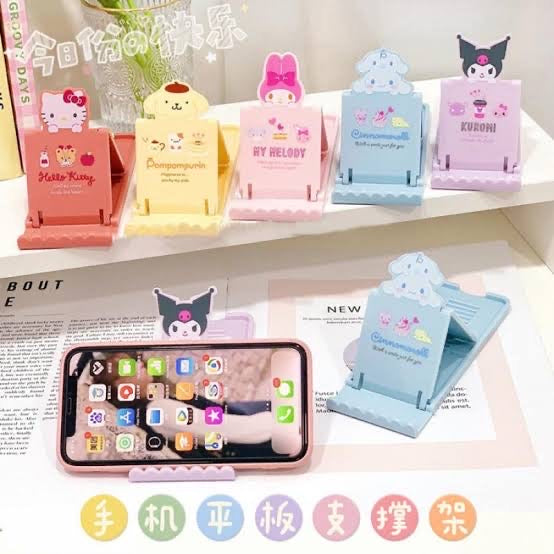 Sanrio|ipad/手机桌面便携支撑/支架/可调节角度/可折叠收起|约6 x 0.7 x 15.7 cm