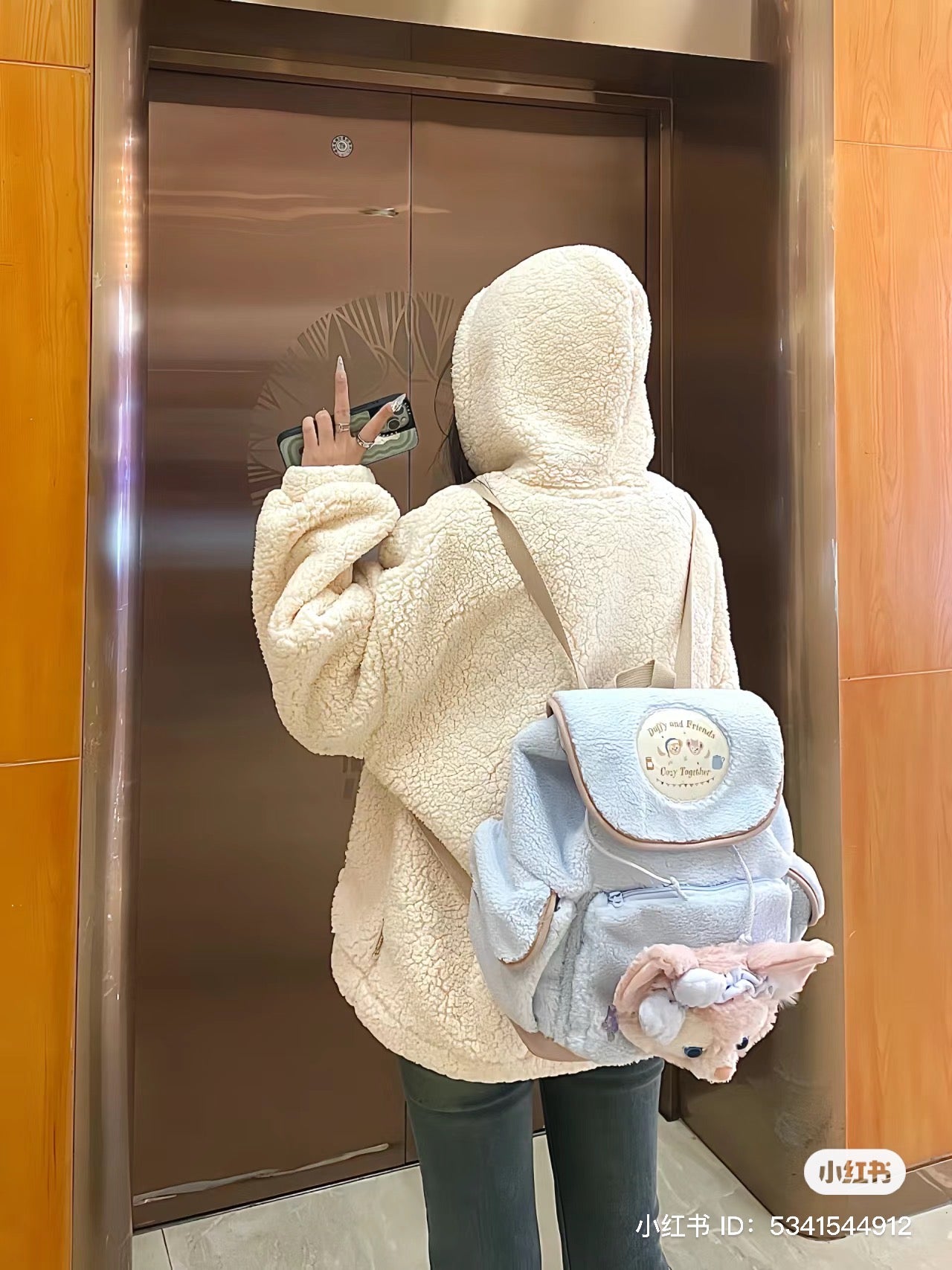 Disney SH|懒懒系列Linabell玲娜贝儿可爱大头书包/双肩包/超美的蓝