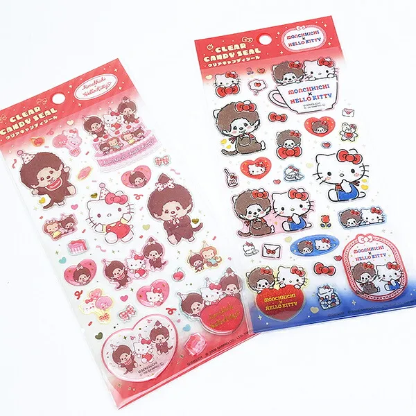 Monchhichi|Sanrio Hello Kitty Clear Candy Stickers|20cm x 9cm approx.