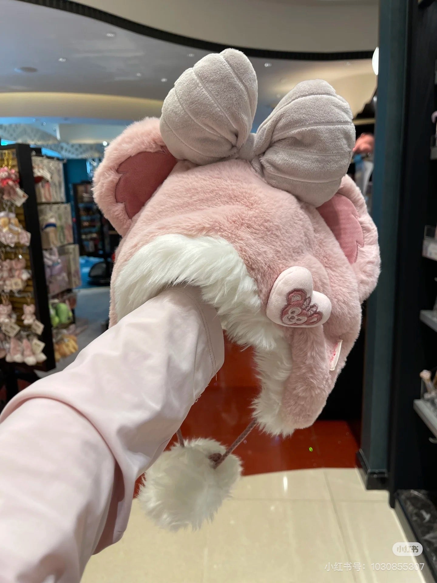 Disney SH|达菲雪莉玫毛茸茸角色大头帽/毛球帽