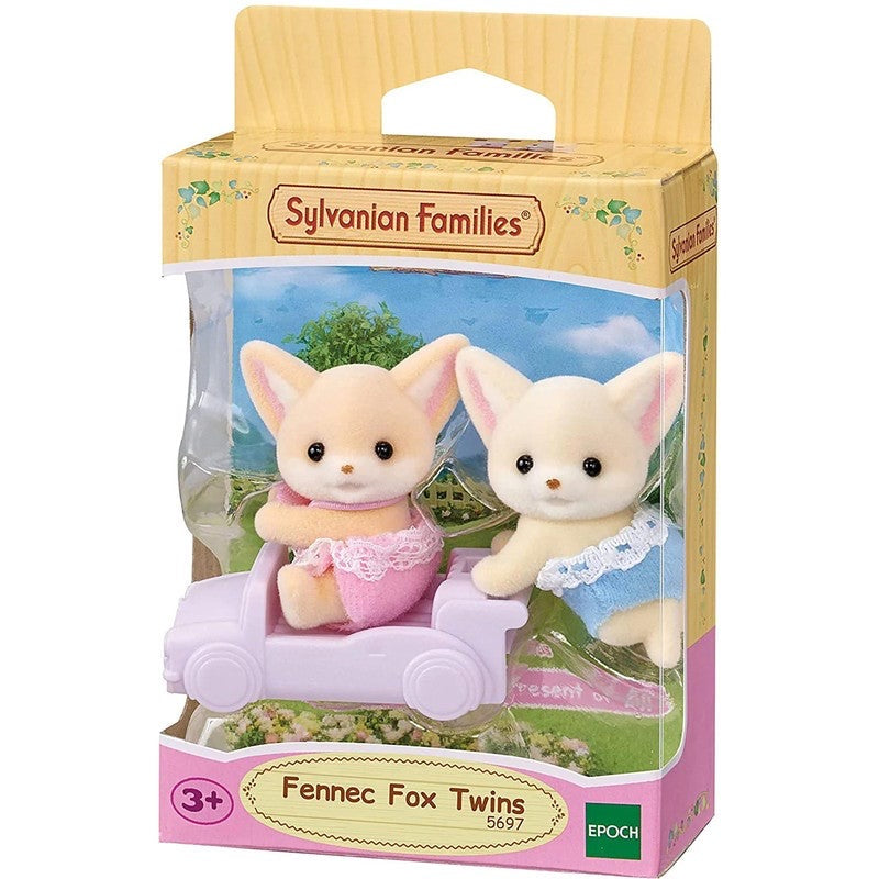 SylvanianFamilies森贝儿家族|Fennec Fox Twins耳阔狐双胞胎宝宝推车套组/玩具/过家家5697