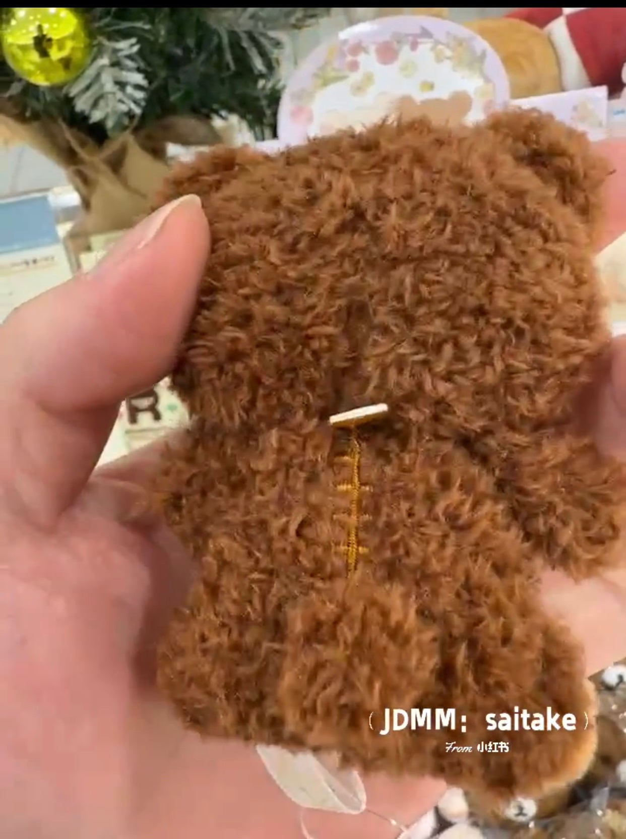 Rilakkuma轻松熊|花环茶会限定毛茸茸手玉公仔/玩偶|约80 x 70 x 40 mm