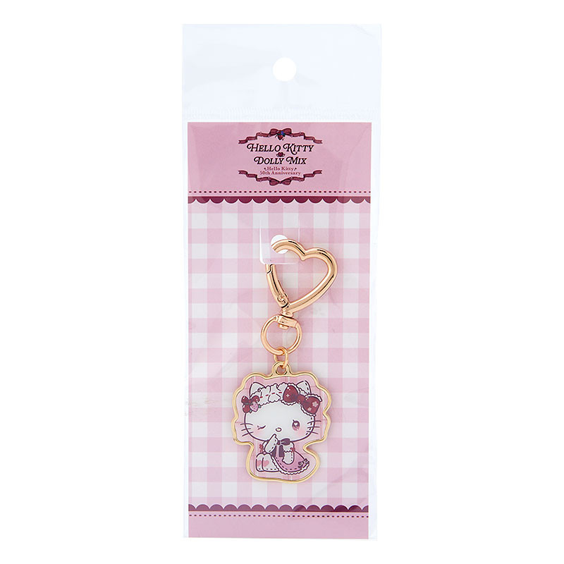 Sanrio|Hello Kitty x Dolly Mix Metal Keychain/Keyring | 3.8×0.2×4.2cm approx.