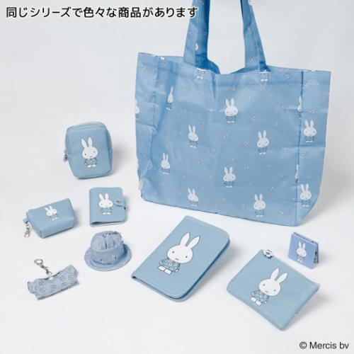 Miffy|Blue Flower Dress Vertical Cosmetic Pouch|95×125×30mm approx.