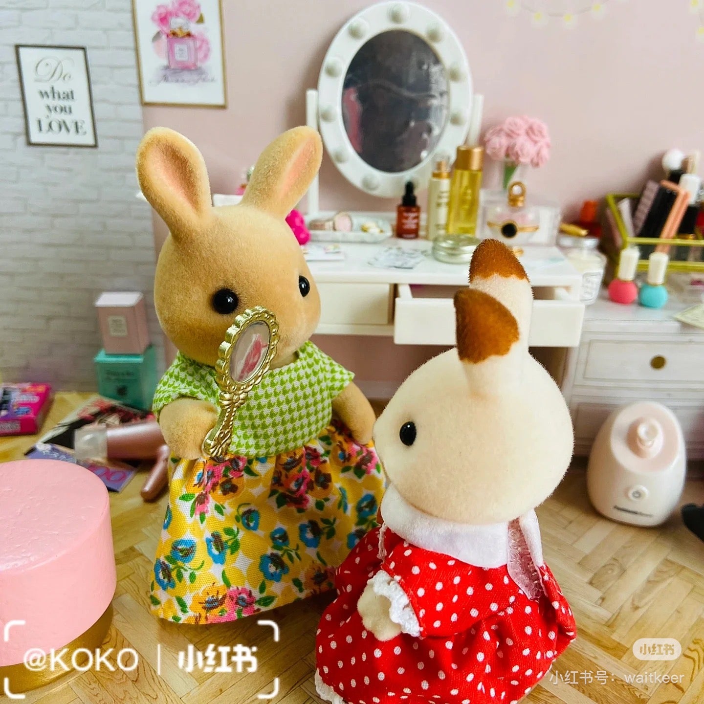 SylvanianFamilies森贝儿家族|Chocolat Rabbit Girl巧克力兔妹妹植绒站宝/玩具/过家家