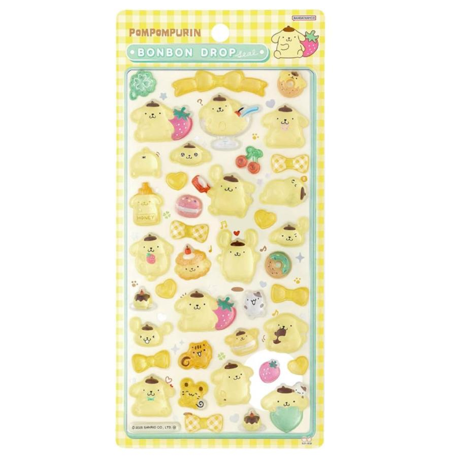 Sanrio|Gingham Bonbon Drop Seal 3D Sticker|95×170×5mm approx.