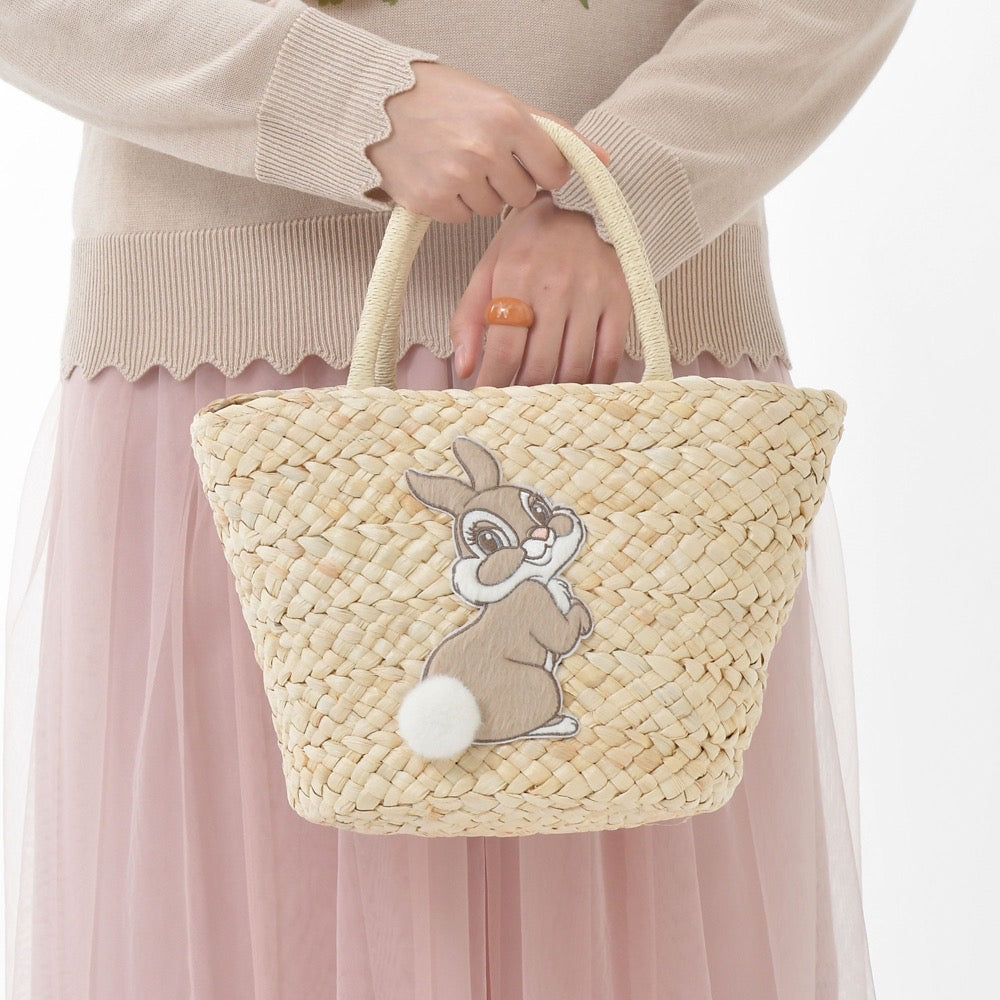 Disney迪士尼|东迪夏日柔软Bonnie邦尼兔草编包/菜篮子/沙滩包|约12x 31.5x 14.5 cm
