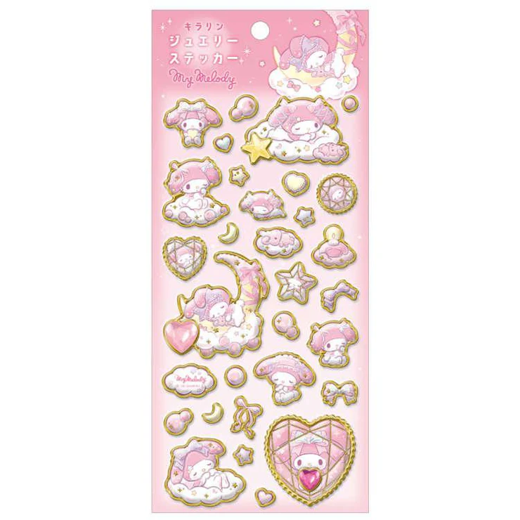 Sanrio|Gold Foil Jewel Sticker|220×95×5mm approx.