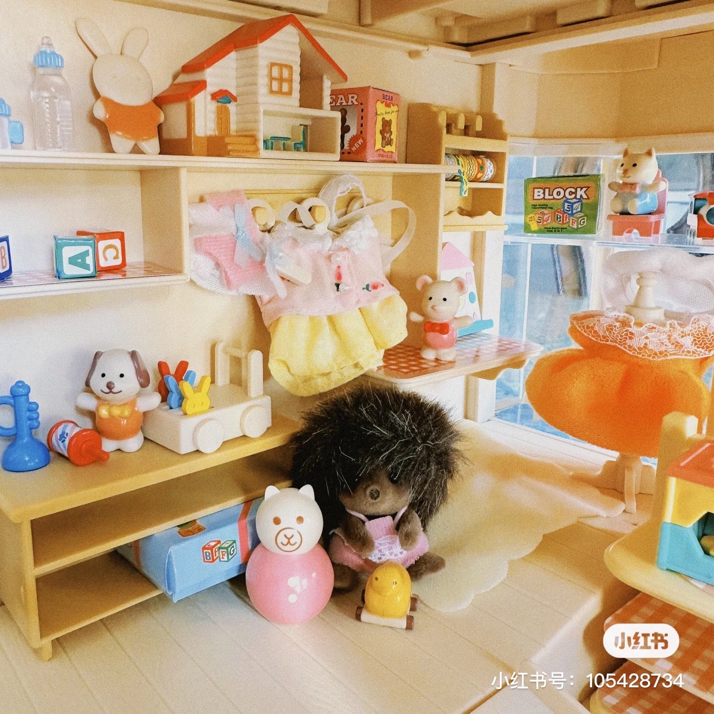 SylvanianFamilies森贝儿家族|Hedgehog Twins刺猬宝宝双胞胎推车套组/玩具/过家家