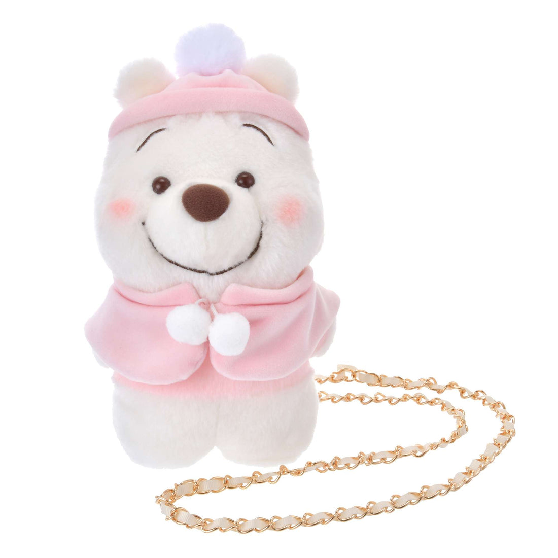 Disney迪士尼|Winnie the Pooh Pochette Bag Fruit Latte Color White Pooh东迪冬日限定水果拿铁色睡衣睡帽斗篷系列噗噗维尼毛茸茸斜挎包/零钱包/收纳包|约H24×W14×D9.5cm