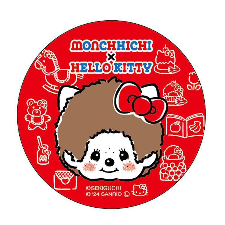 Monchhichi|Sanrio Hello Kitty Can Badge Pin|Φ58×4mm approx.