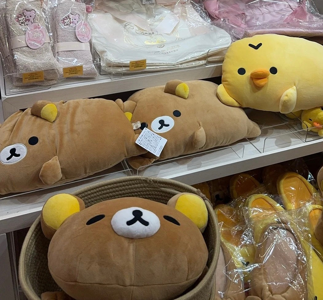 Rilakkuma轻松熊|Tonikaku Dara Dara Series - Relaxation Cushion for Comfort Time - Rilakkuma San-X舒适慵懒生活系列超好摸毛绒玩偶抱枕/靠垫/午睡枕|约220mm x 380mm x 100mm