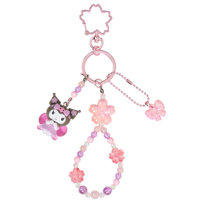 Sanrio|Sakura Cherry Blossom Fairy Flower Bead Keychain Strap with Mascot|10.5 x 6.6 x 2.7cm approx.