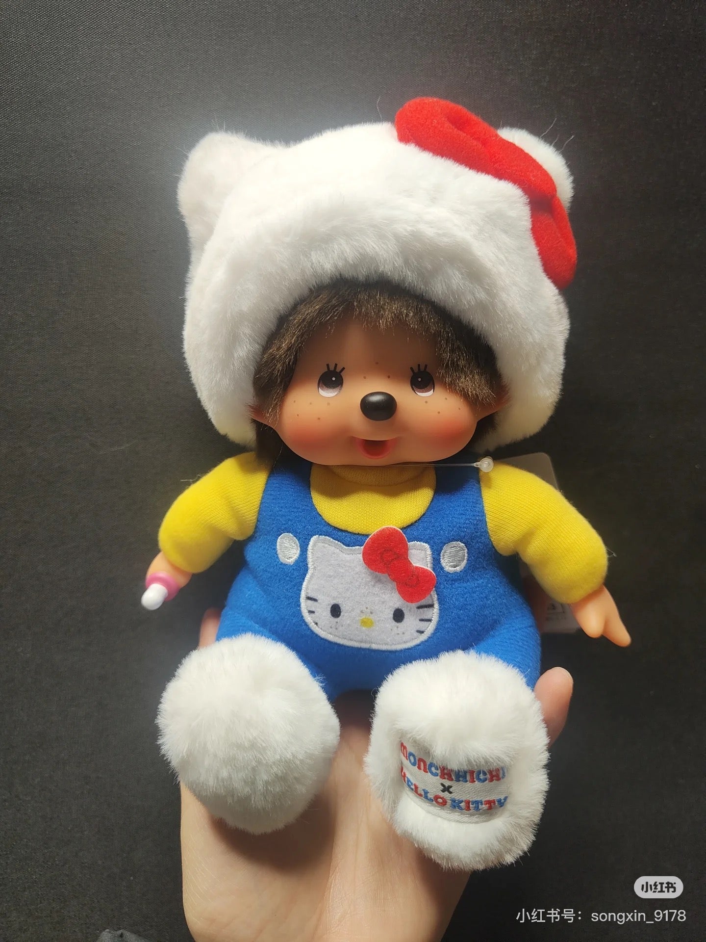 Monchhichi|Hello Kitty x Monchhichi Big Face Plush Toy|H18×W10×D7.5cm approx.