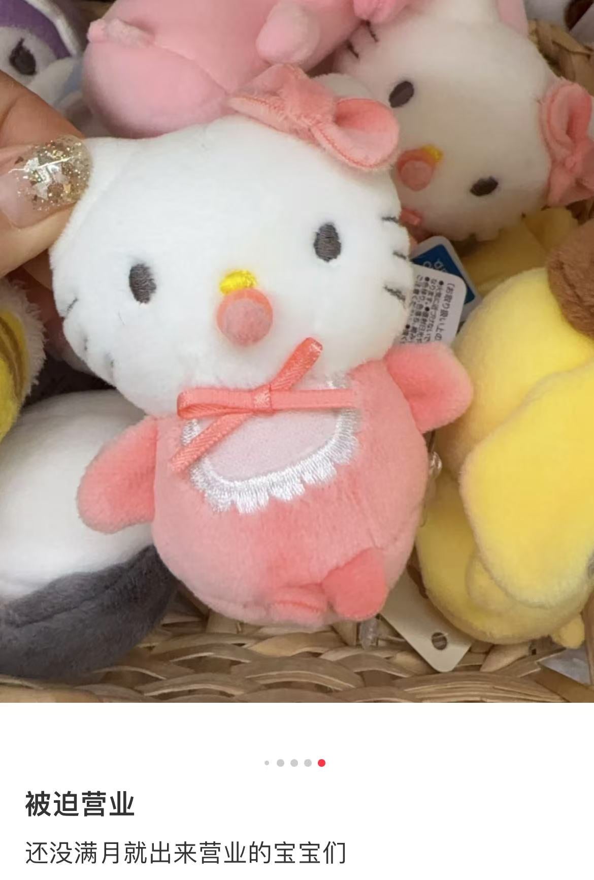 Sanrio|Baby Chimanui Hand-held Plush Toy |6cm×6cm×5cm approx.