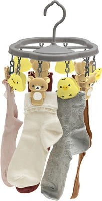 Rilakkuma轻松熊|San-X Laundry Pinch Hanger / Basic Rilakkuma Favorite Things最爱的东西系列可爱角色晾衣夹/晒衣架|约120×Φ210mm