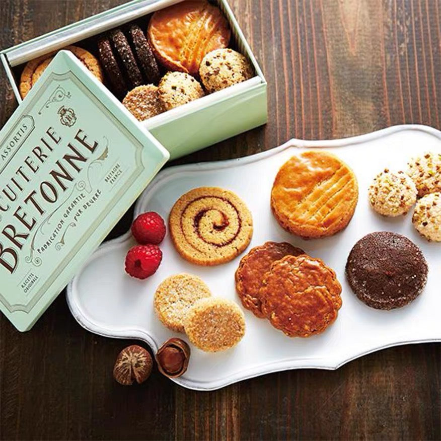 BISCUITERIE BRETONNE|神户浓郁黄油香曲奇手工饼干铁盒/下午茶/6种口味/铁盒可单独做收纳|23枚入【24.08.24】