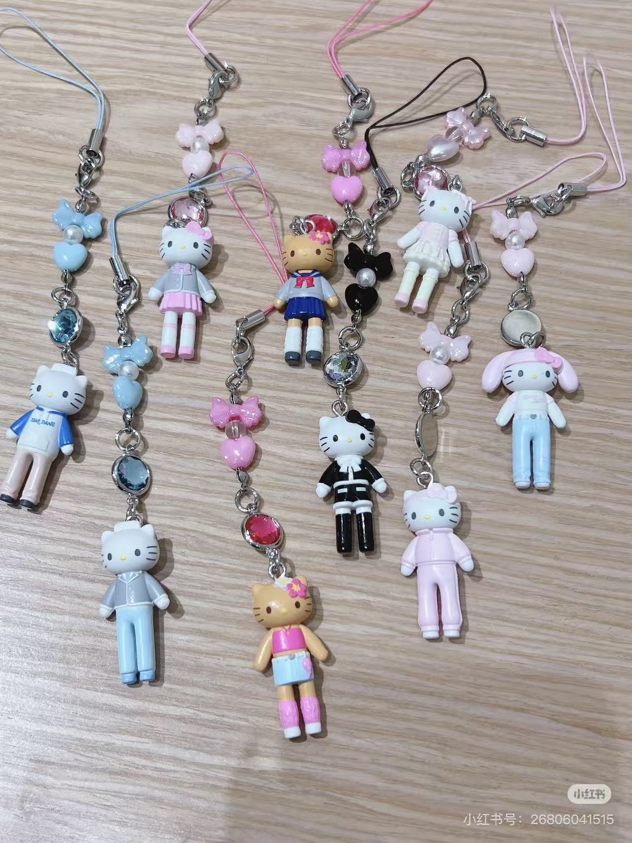Hello Kitty|Closet Collection Gal Style Phone Charm |2×1.2×4cm approx.