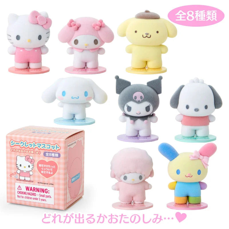 Sanrio|Secret Mascot - Pitatto Friends Photo Blind Box多巴胺格纹系列可爱角色磁吸植绒盲盒/全8种|1枚入