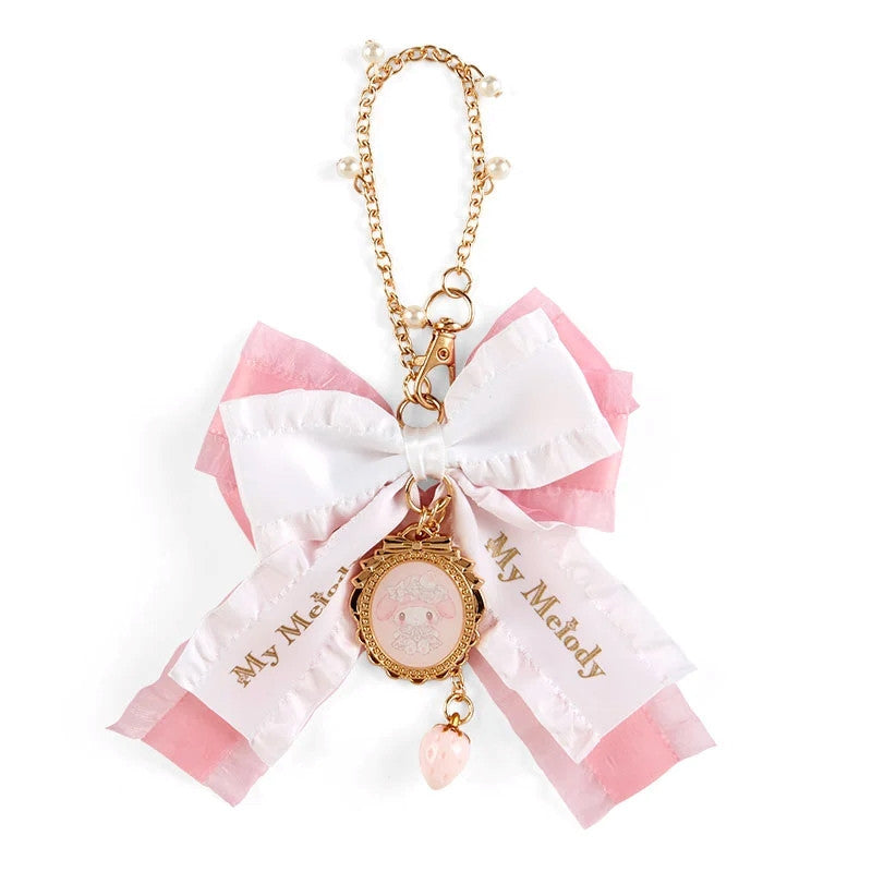 Sanrio|My Melody White Strawberry Tea Time Keychain|11 x 1.2 x 19 cm approx.