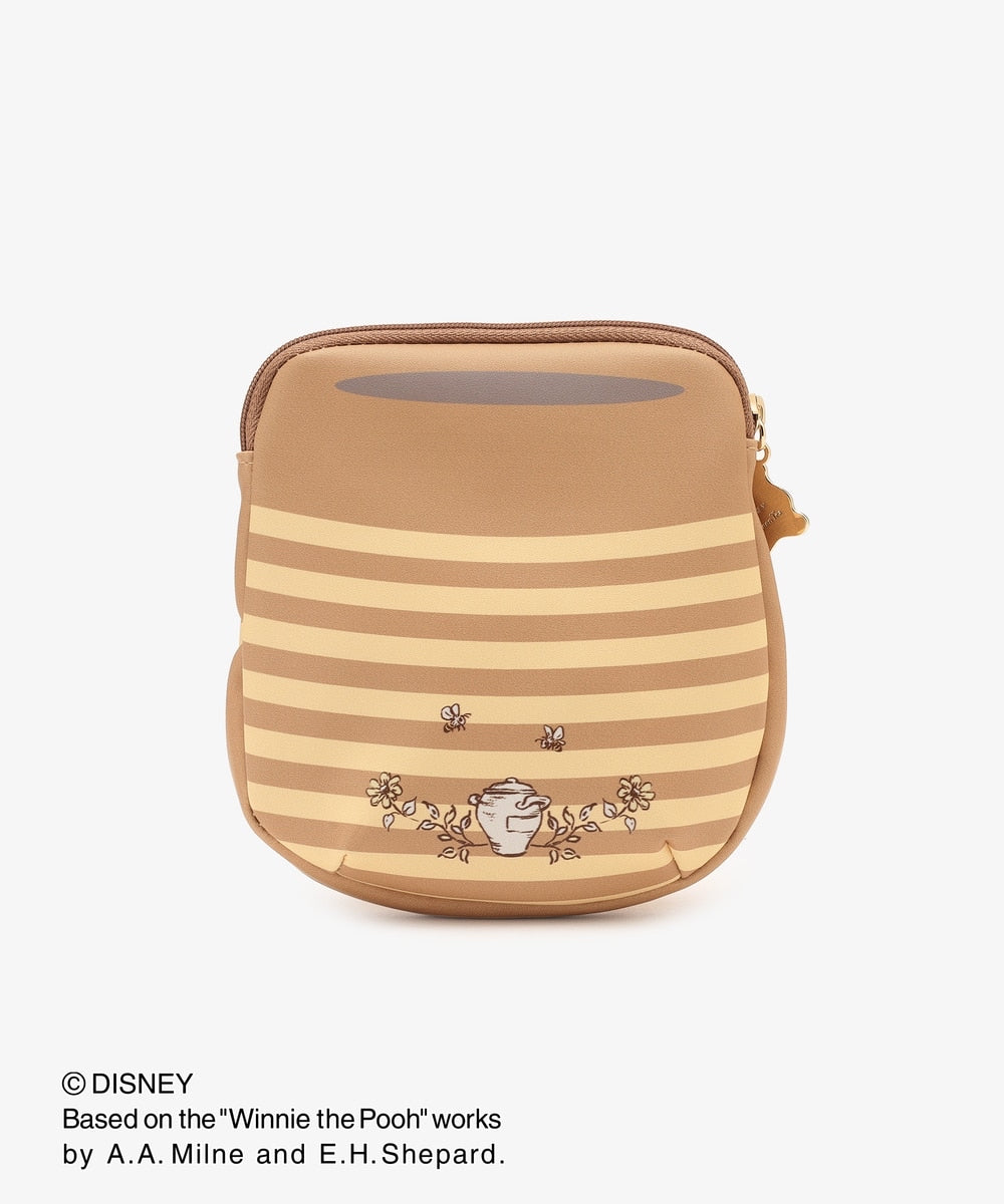 Disney|噗噗小熊维尼Afternoon Tea联名限定蜂蜜罐造型皮质感收纳包/卡包/卡套包/零钱包/噗噗形状拉链扣/防水内里|縦14.5cm/横13.5cm/厚み4.8cm