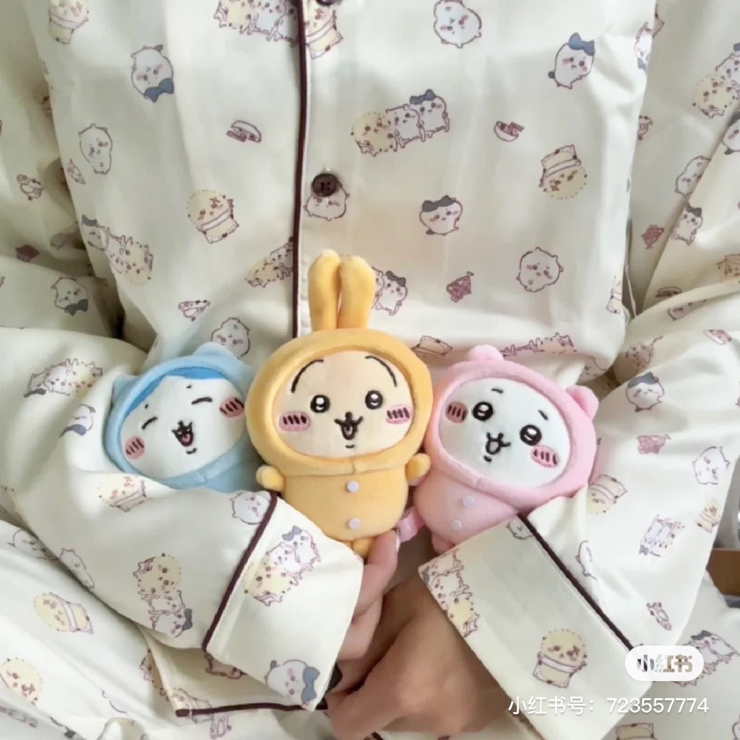 Chiikawa| Pajama party napchi mini Mascot Holder /Plush Keychain|H100 x W85 x D55mm approx.