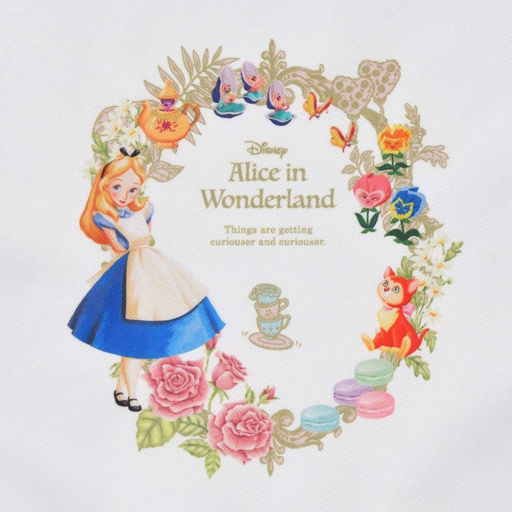 Disney|爱丽丝梦游仙境Alice Sweet Garden甜蜜花园茶会特辑/水彩蝴蝶结蓬蓬印花围裙/可爱公主裙/女仆装/细节精美|约87cmx75cm
