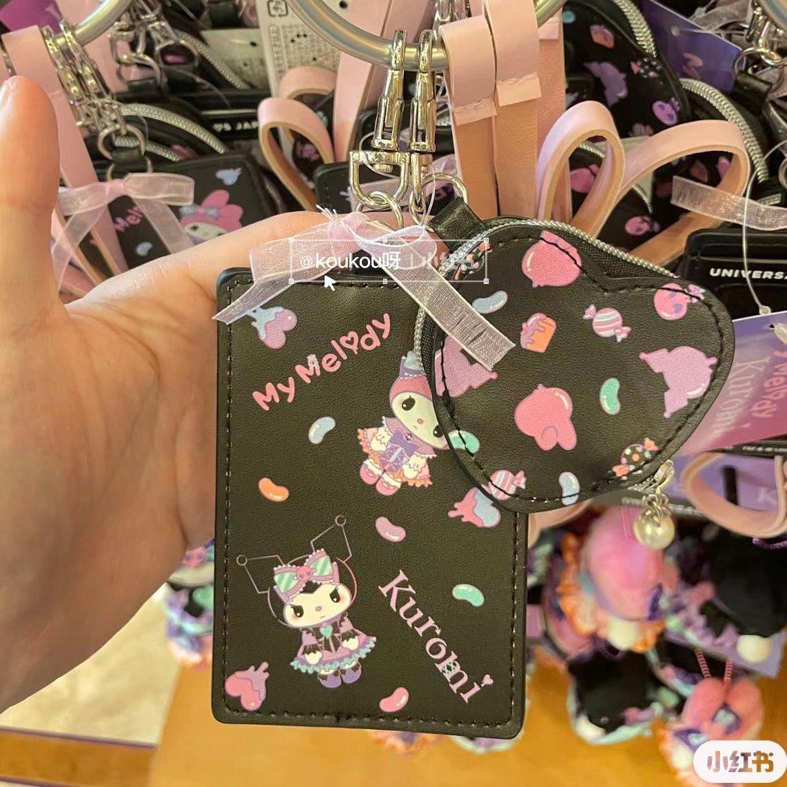 Sanrio|usj万圣节限定可斜挎的库洛米美乐蒂卡包/零钱包套组