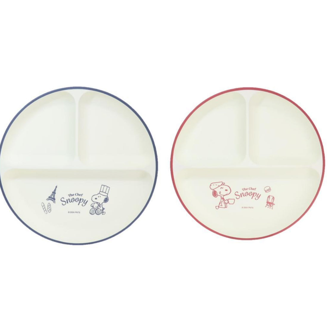 Snoopy|抗菌耐热树脂圆型分隔餐盘|約250x24mm