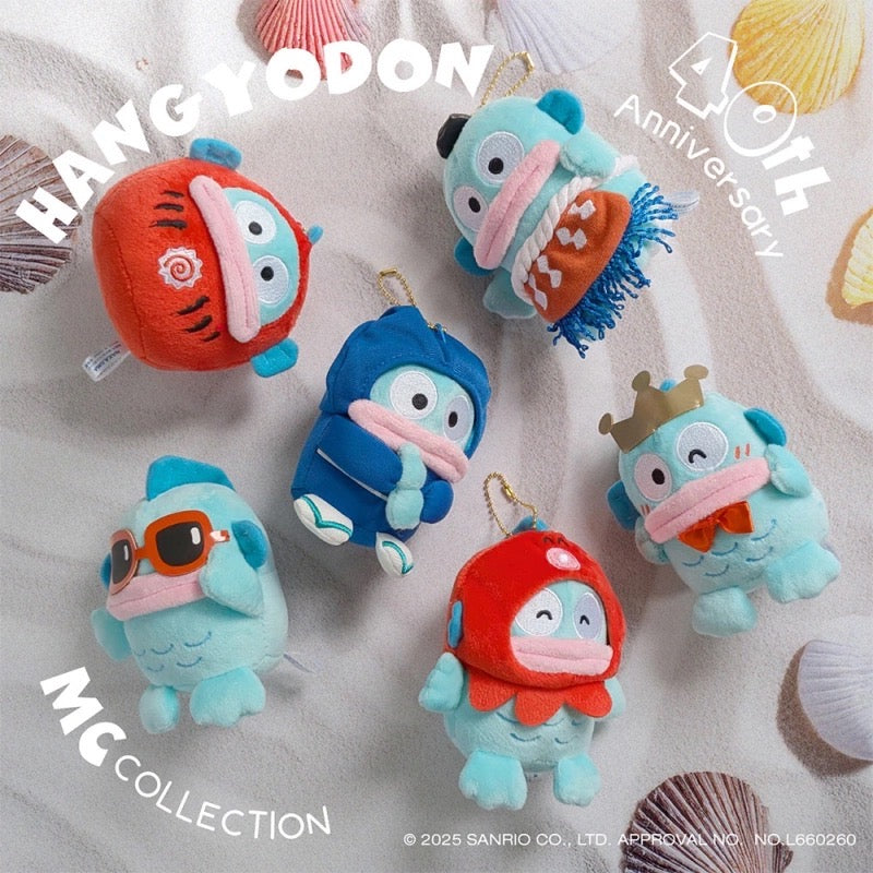 Sanrio|Hangyodon 40th Anniversary Limited Series Mascot Holder /Plush Keychain|H22cm Approx.