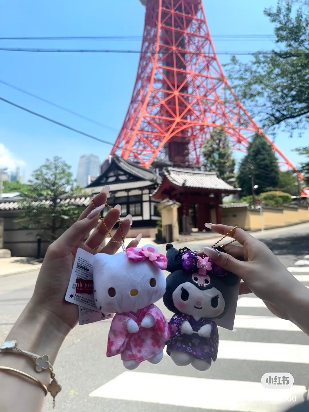Sanrio|Sakura Kimono Mascot Holder /Plush Keychain |9.5×6.5×15cm approx.