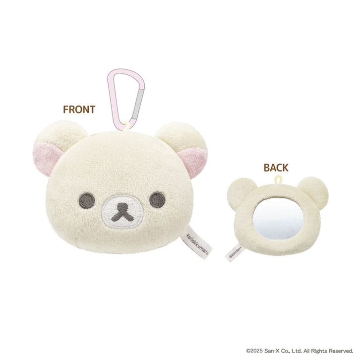 Rilakkuma|Fluffy Mirror Mascot Holder /Plush Keychain|H90×W112×D45mm approx.