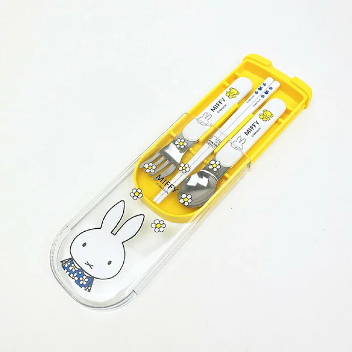 Miffy|Flower Blue Dress Bento Lunch Cutlery Set Spoon Fork Chopstick| 187×77×18mm approx.