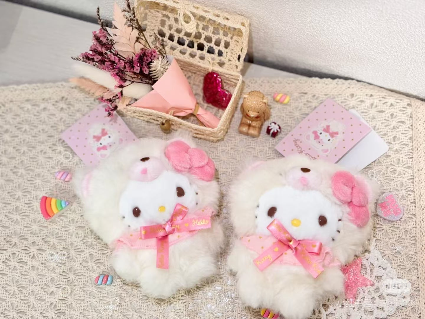 Sanrio|Fluffy Doll Mascot Holder /Plush Keychain|12×8×13cm approx.