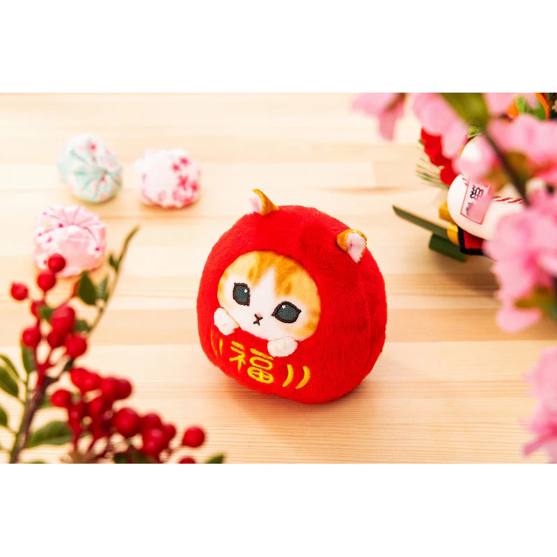 Mofusand|Daruma Nyanko Hand-held Plush Toy-Lucky|100×100×110mm approx.