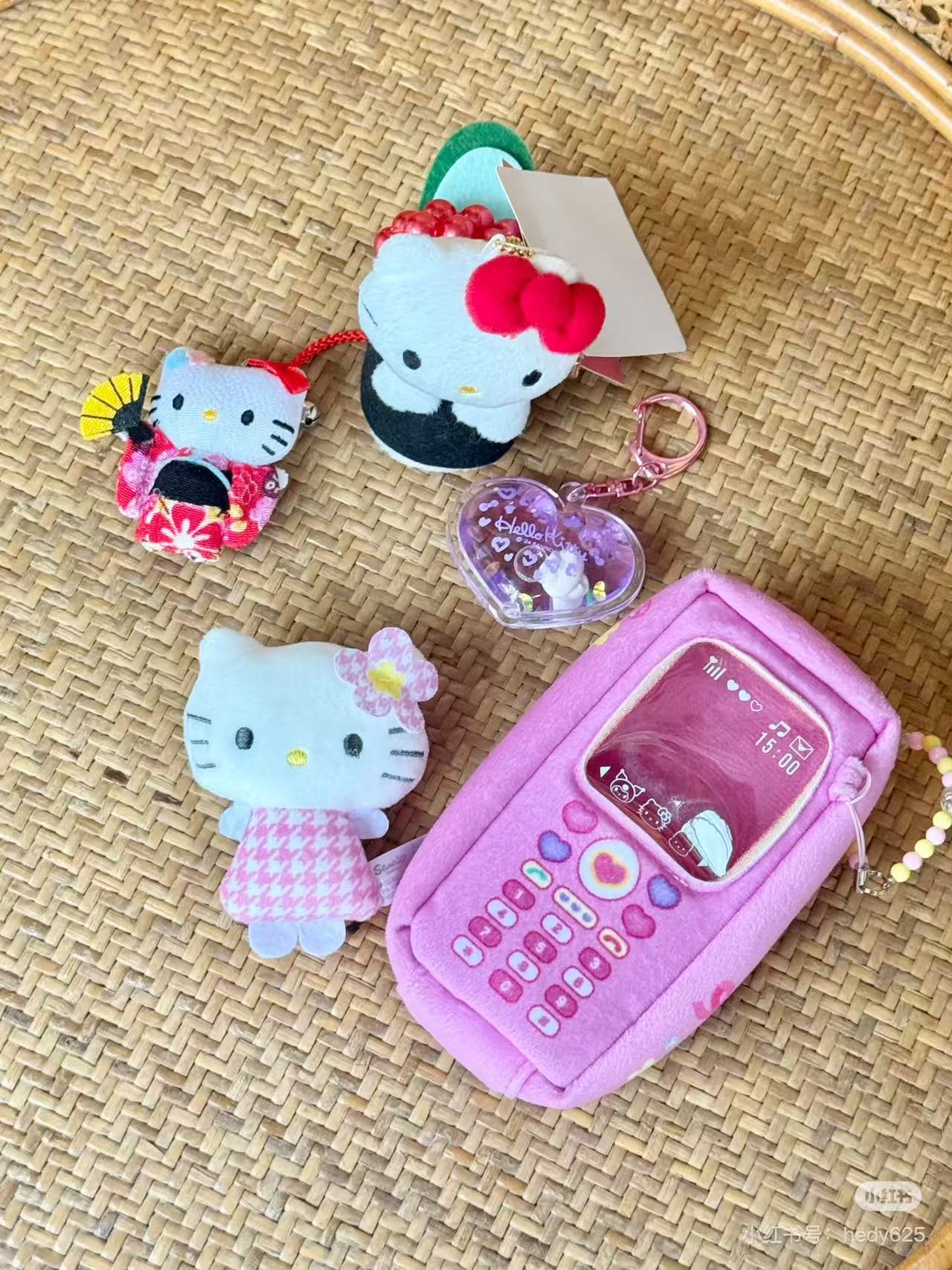 【Customize in Elizabeth store】Sanrio|characters Mobile phone charm bag with Sanrio family doll Keychain/All 6 types|1pcs
