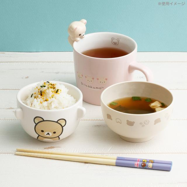 Rilakkuma|Ceramic Tea Bowl & Melamine Soup Bowl Set|60×Φ90mm approx.