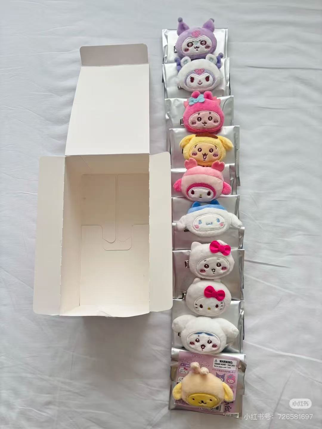 【limit 2】Sanrio|Chiikawa X Sanrio Characters Face Hair Clip mystery bag/blind box/All 10 types|1pcs